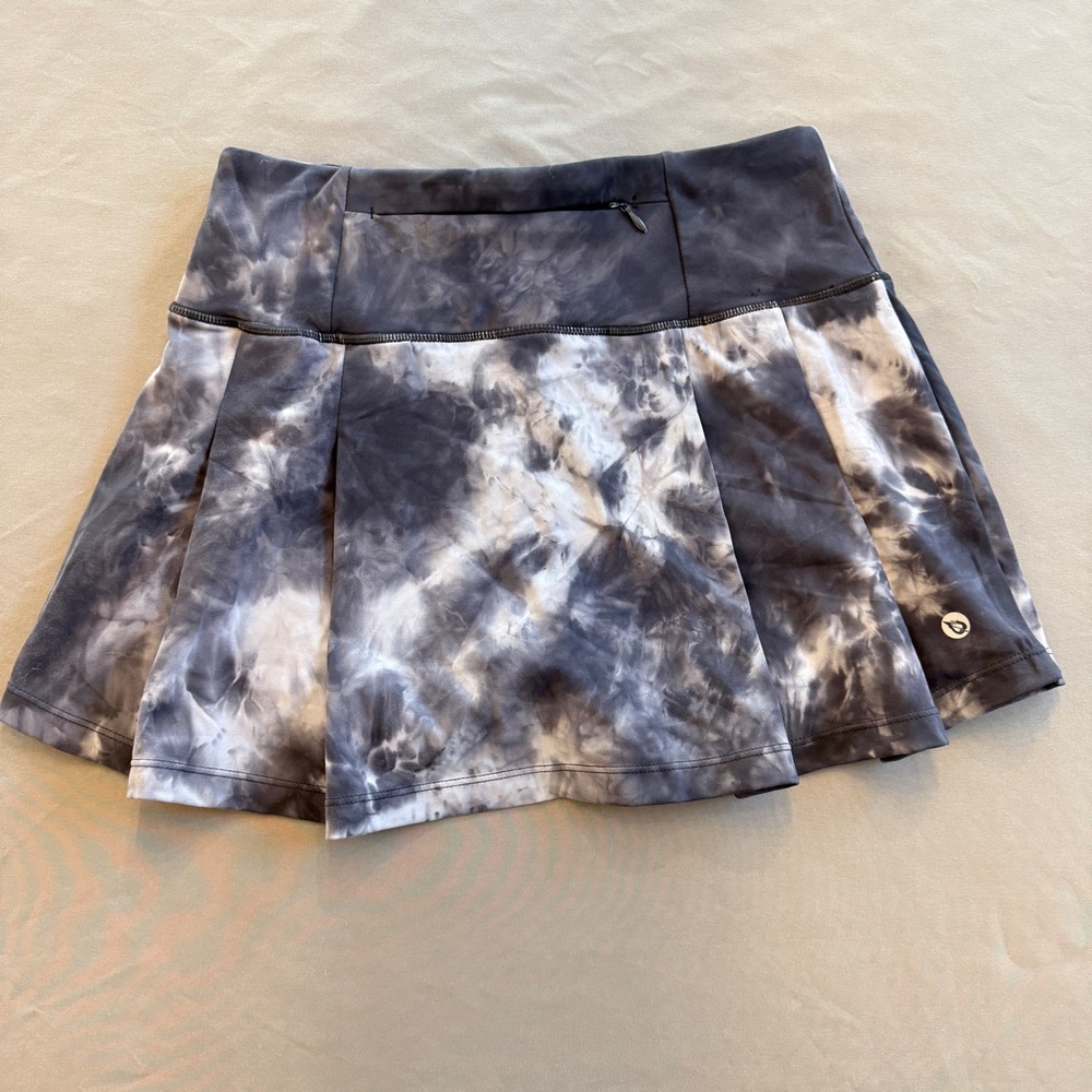 Baleaf Womens Grey Tie Dye Athletic Skort Pleated Tennis Golf Skirt Size S